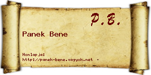 Panek Bene névjegykártya
